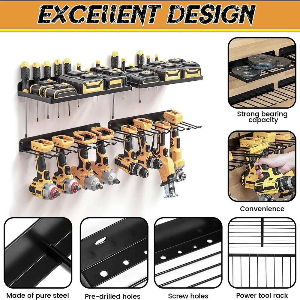Power Tools On Pegboard - Support mural pour outils électriques, panneau
