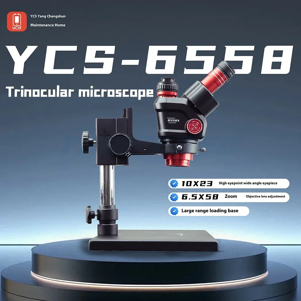 Power Tools Zoom - Microscope trinoculaire HD YCS 6558S avec