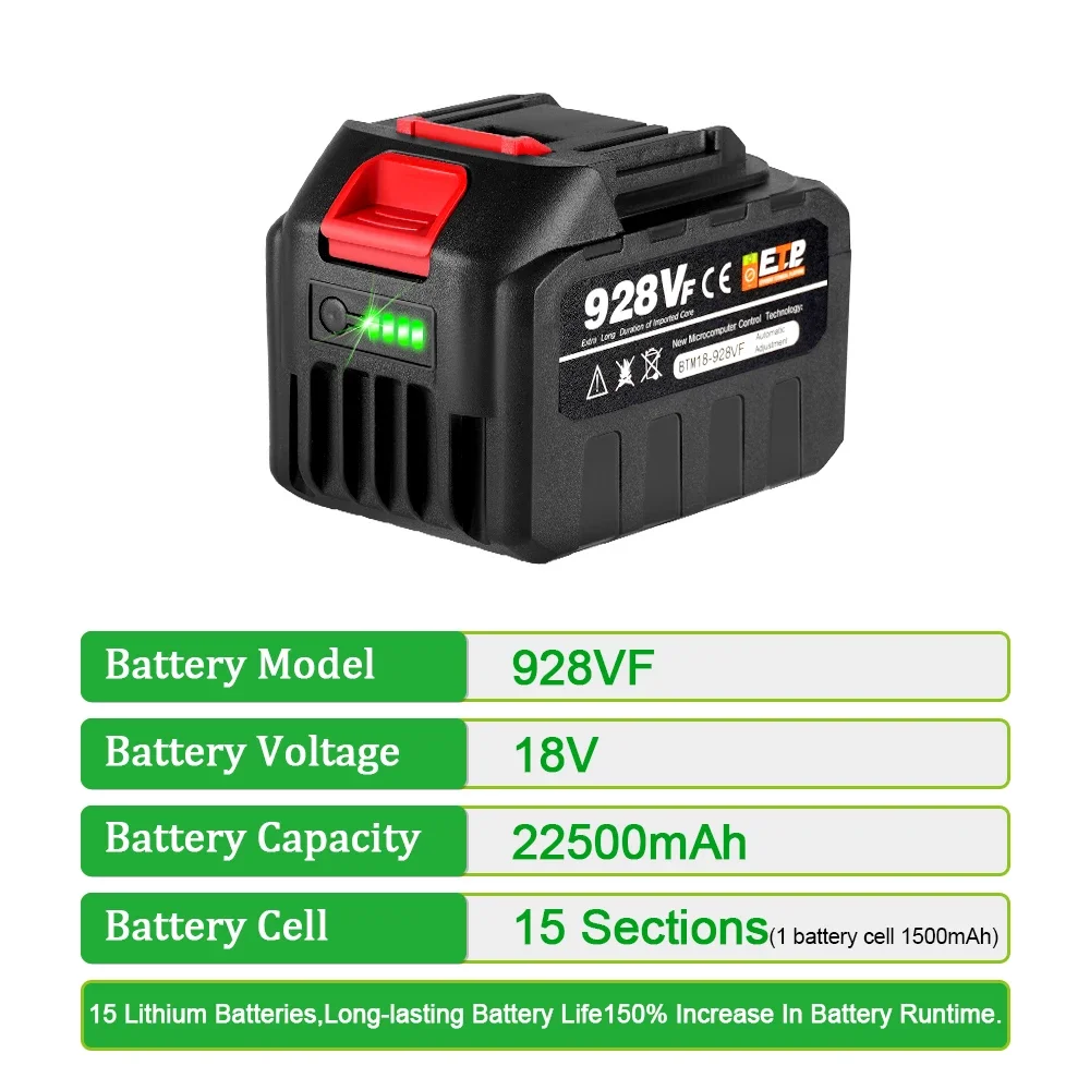 Batterie 18V 388VF 22500mah 15 - Power Tools Universal Battery avis et prix